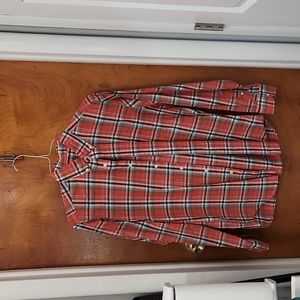 J Crew long sleeved button up long sleeved shirt size. Flannel red blue,green